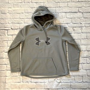 Under Armour Storm Hoodie Gray Logo Hooded Sweatshirt Women’s Size Large